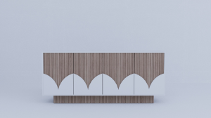 Wooden Arch Penal Design Side Board